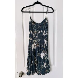 Old Navy—Floral Spaghetti Strap Dress - Charcoal Gray